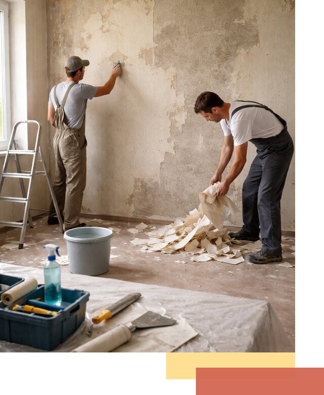 Снятие старых обоев в Кемерово быстро и качественно