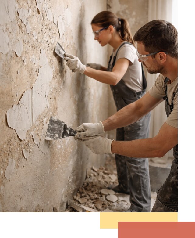 Снятие старой шпаклевки и подготовка поверхностей в Кемерово