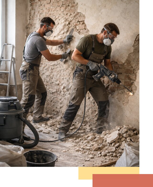 Демонтаж штукатурки со стен в Кемерово быстро и аккуратно