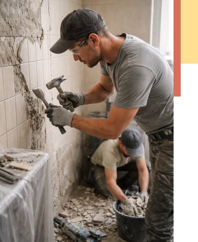 Демонтаж плитки со стен в Кемерово от 885 руб. — быстро и недорого | ОТДЕЛОЧНИК-Кмр