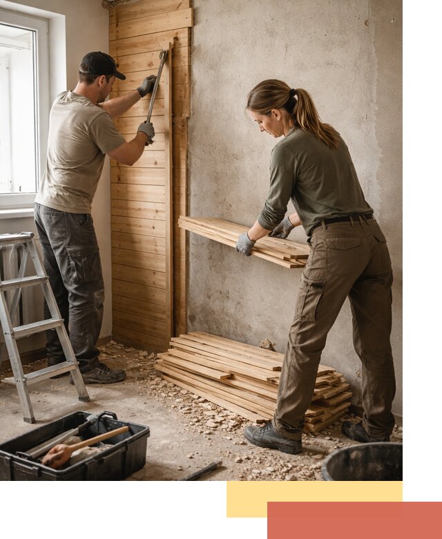 Демонтаж вагонки со стен в Кемерово — профессиональный демонтаж