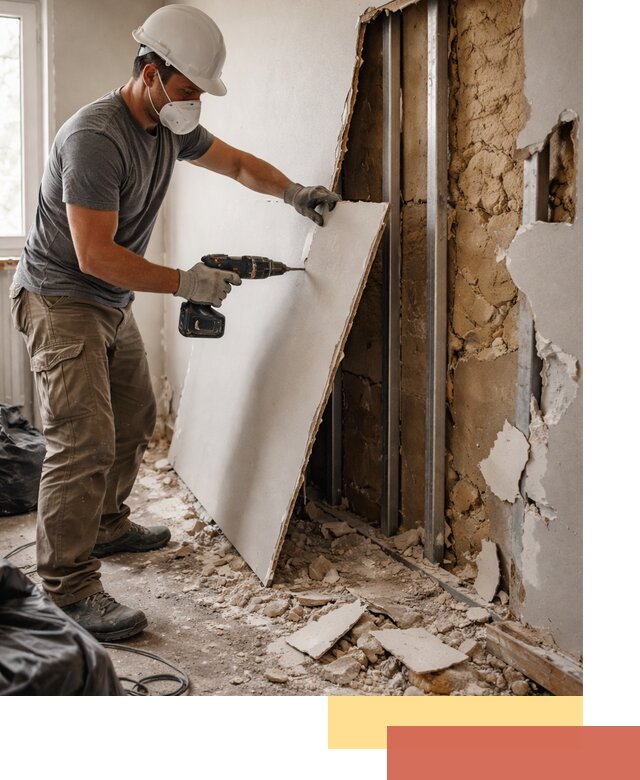 Демонтаж гипсокартона со стен в Кемерово качественно и быстро