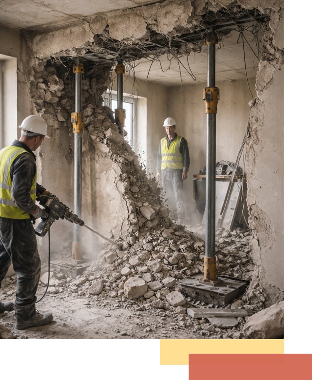 Снос несущих стен в Кемерово с гарантией безопасности и качества