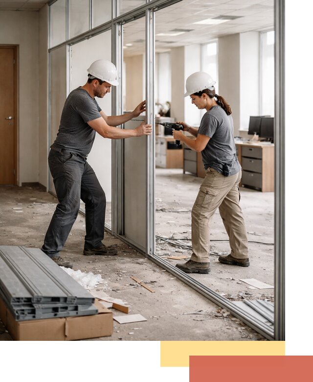 Демонтаж алюминиевых перегородок в Кемерово быстро и аккуратно