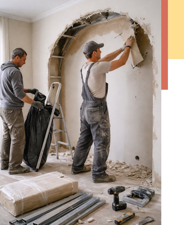 Демонтаж арки из гипсокартона в Кемерово от 3642 руб. — услуги под ключ | ОТДЕЛОЧНИК-Кмр