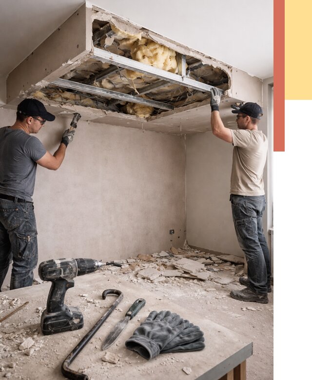 Демонтаж короба из гипсокартона в Кемерово от 1582 руб. — быстро и недорого | ОТДЕЛОЧНИК-Кмр