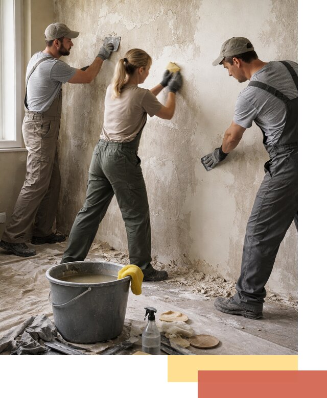 Очистка стен от клея и грунтовки в Кемерово качественно и быстро