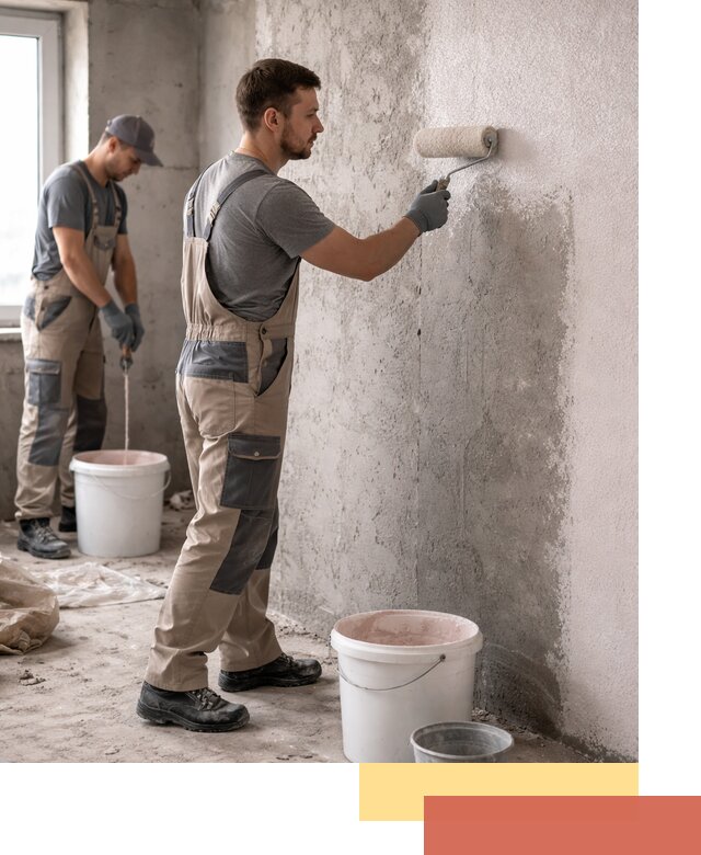 Нанесение бетоноконтакта на стены в Кемерово для последующей отделки