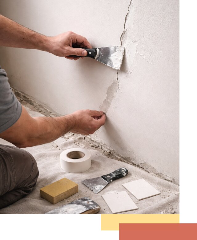 Заделка трещин и сколов в стенах и потолках в Кемерово