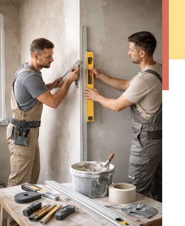 Выведение углов стен в Кемерово от 1925 руб. быстро и недорого | ОТДЕЛОЧНИК-Кмр