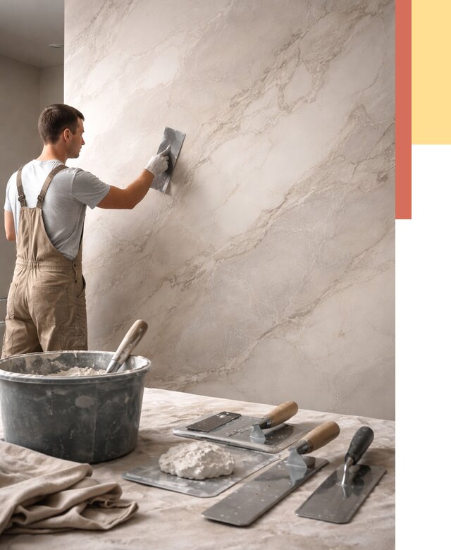 Декоративная штукатурка под мрамор в Кемерово от 2914 руб./м² — быстро и недорого | ОТДЕЛОЧНИК-Кмр