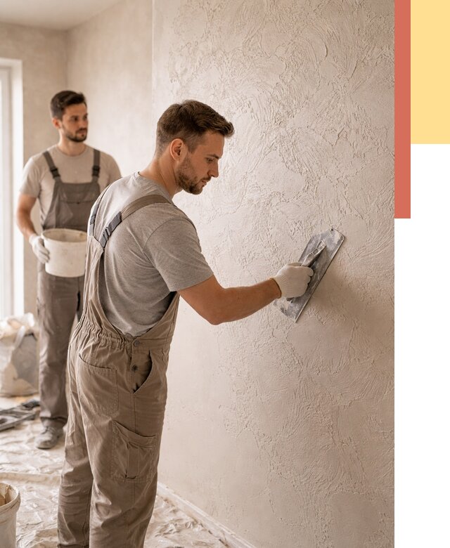 Фактурная штукатурка стен в Кемерово от 4371 руб./м² — заказать под ключ | ОТДЕЛОЧНИК-Кмр