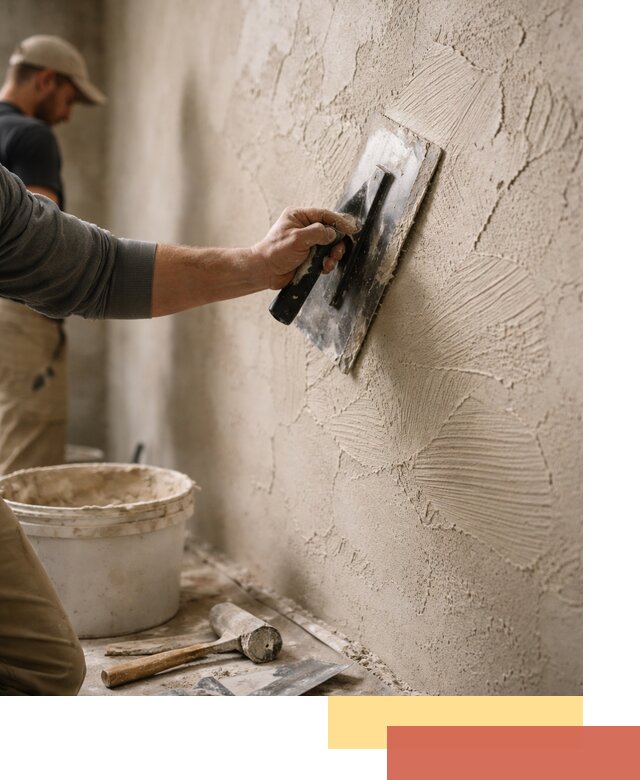 Фактурная штукатурка стен в Кемерово — монтаж, отделка, реставрация