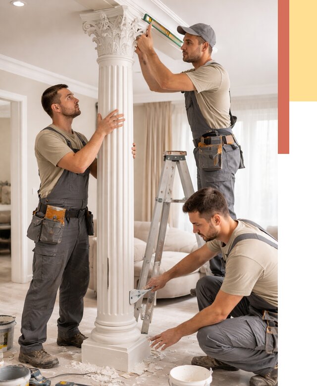 Установка декоративных колонн в Кемерово от 12487 руб. под ключ | ОТДЕЛОЧНИК-Кмр