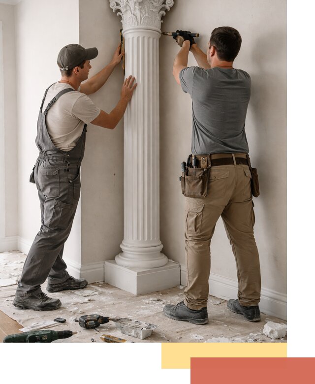 Установка декоративных колонн в Кемерово под ключ