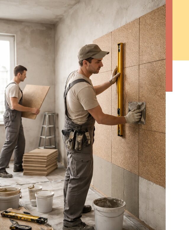 Монтаж пробковых панелей на стены в Кемерово от 3642 руб. — ОТДЕЛОЧНИК-Кмр