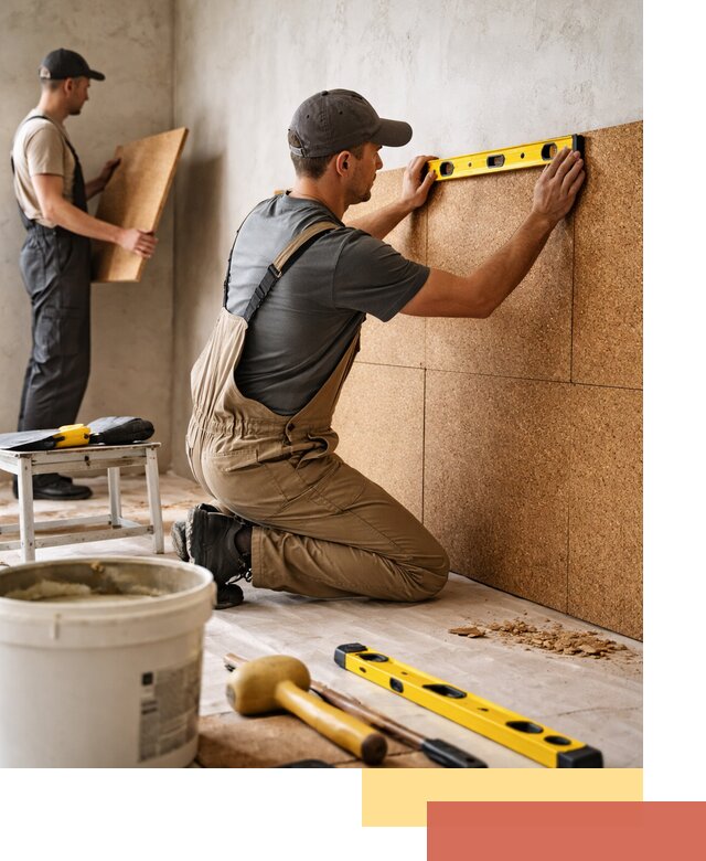 Монтаж пробковых панелей на стены в Кемерово быстро и качественно