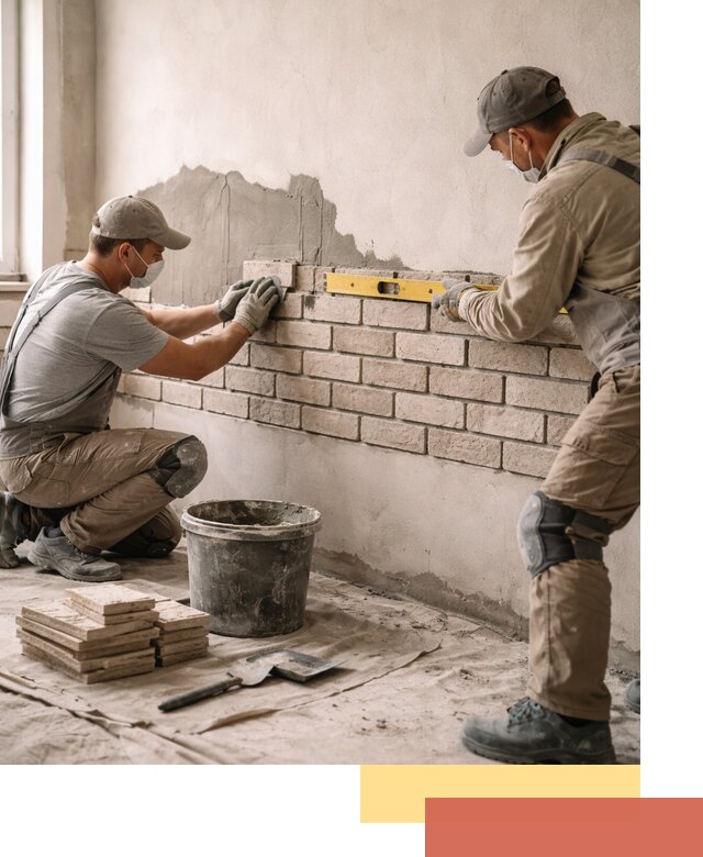 Монтаж декоративного кирпича профессионально в Кемерово