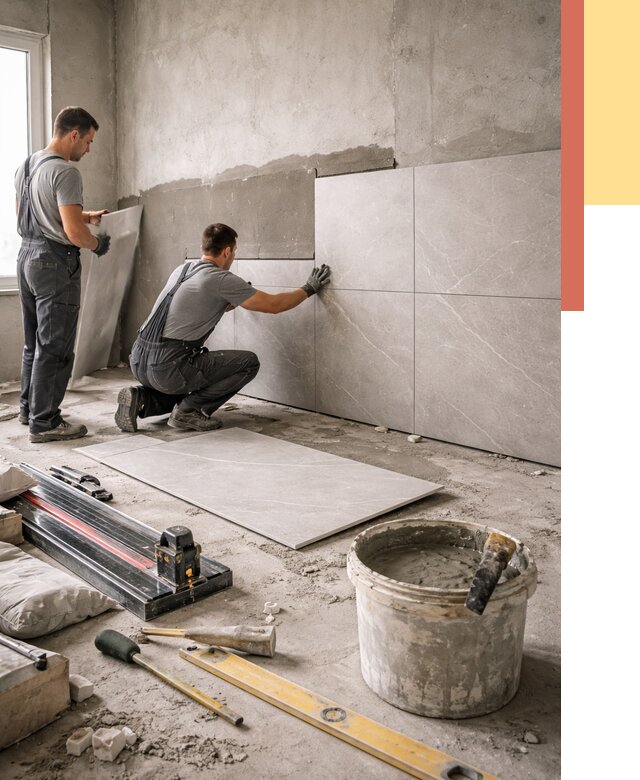 Облицовка стен керамогранитом в Кемерово от 4371 руб./м² — услуги под ключ | ОТДЕЛОЧНИК-Кмр