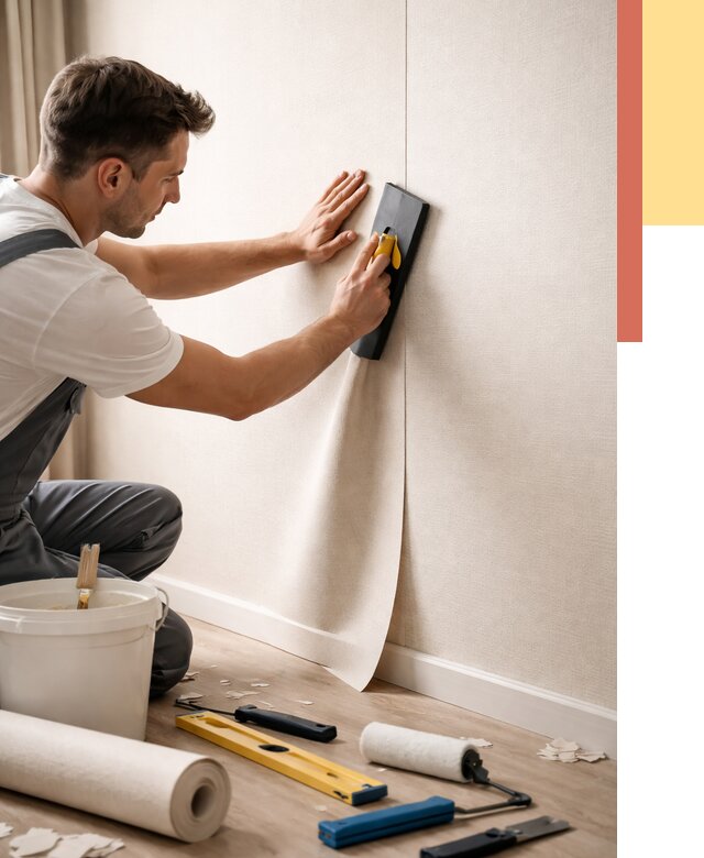 Поклейка виниловых обоев в Кемерово от 4683 руб. | Быстро и недорого — ОТДЕЛОЧНИК-Кмр