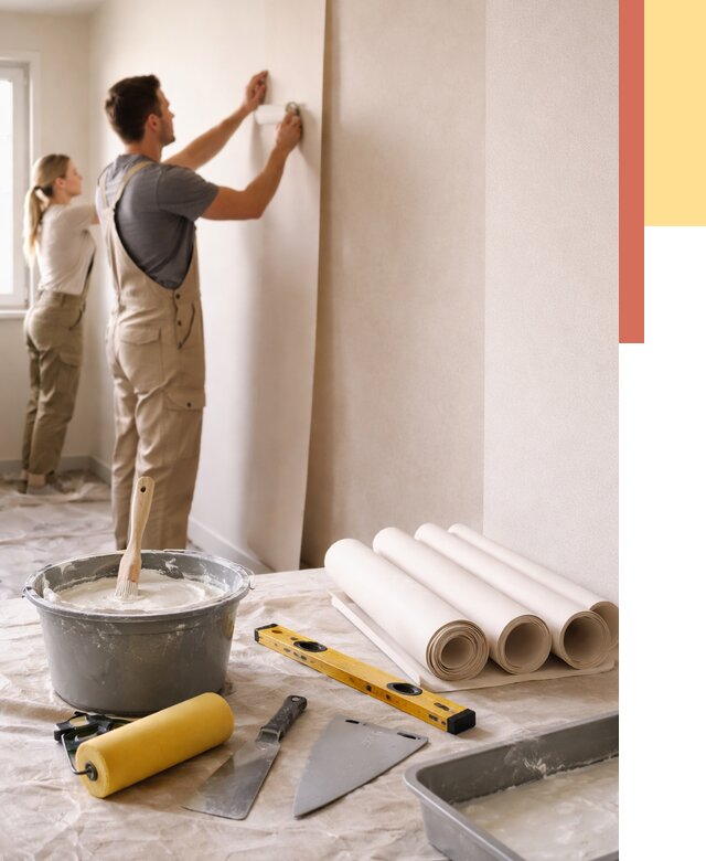 Поклейка бумажных обоев в Кемерово от 5723 руб./м2 — быстро и недорого | ОТДЕЛОЧНИК-Кмр