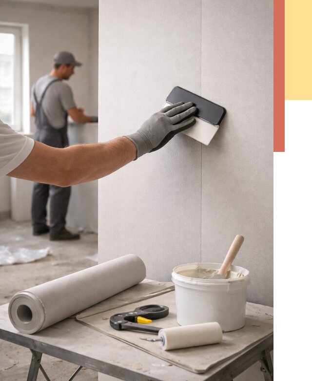 Поклейка обоев под покраску в Кемерово от 3642 руб. за м2 | ОТДЕЛОЧНИК-Кмр