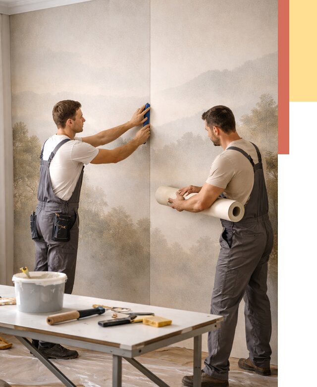 Поклейка фотообоев в Кемерово от 8845 руб/м² — быстро и недорого | ОТДЕЛОЧНИК-Кмр