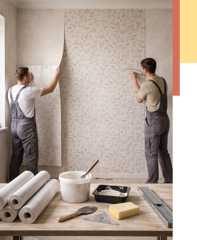 Поклейка обоев с подбором рисунка в Кемерово от 3642 руб. | ОТДЕЛОЧНИК-Кмр - быстро и недорого