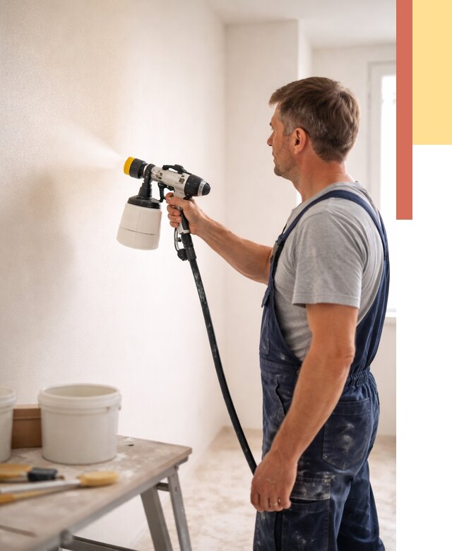 Покраска стен краскопультом в Кемерово от 7805 руб. — механизированная покраска | ОТДЕЛОЧНИК-Кмр