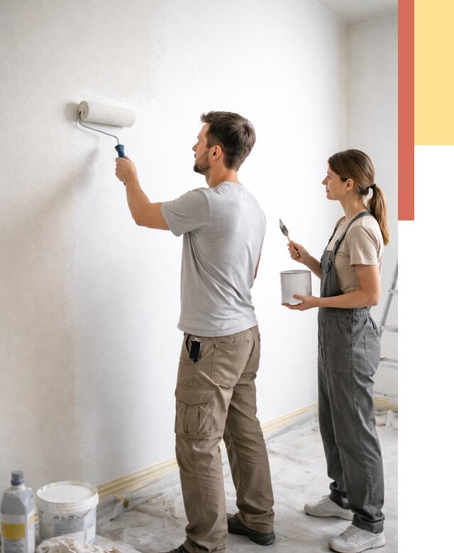 Окраска стен по стеклохолсту в Кемерово от 4683 руб/м² под ключ | ОТДЕЛОЧНИК-Кмр