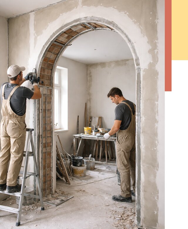 Устройство арочного проема в Кемерово от 9886 руб. под ключ — быстро и недорого | ОТДЕЛОЧНИК-Кмр