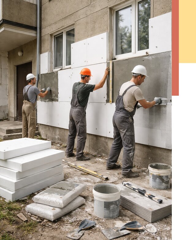 Утепление стен пенопластом в Кемерово от 1821 руб. — недорого и под ключ | ОТДЕЛОЧНИК-Кмр