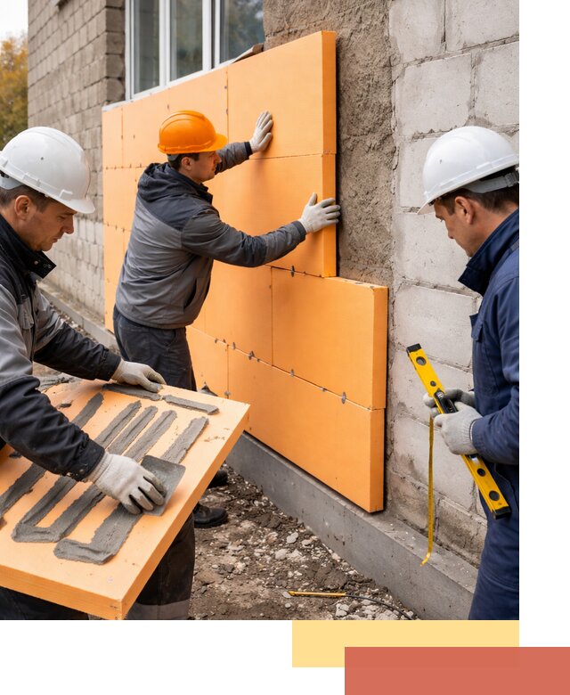 Утепление фасада пеноплексом под ключ в Кемерово