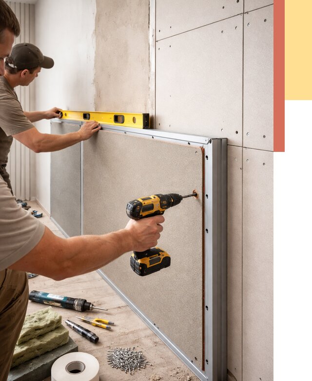 Шумоизоляция стен панелями ЗИПС в Кемерово от 2289 руб./м² под ключ | ОТДЕЛОЧНИК-Кмр