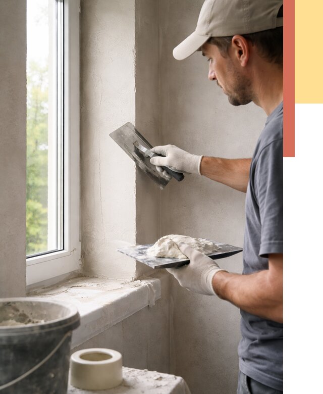 Штукатурка откосов в Кемерово от 4683 руб/м² — услуги и выравнивание под ключ | ОТДЕЛОЧНИК-Кмр