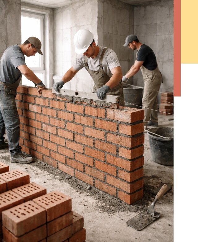 Кладка перегородок из кирпича в Кемерово от 3642 руб. за м² | ОТДЕЛОЧНИК-Кмр