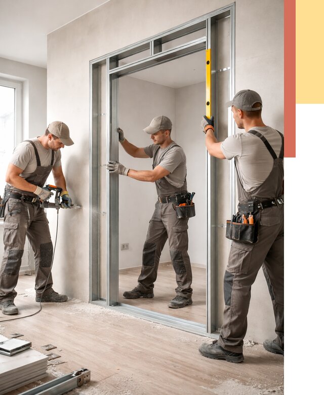 Устройство дверного проема в перегородке в Кемерово от 4683 руб. под ключ | ОТДЕЛОЧНИК-Кмр