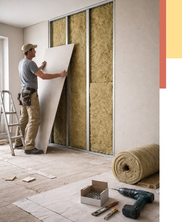 Перегородка из гипсокартона с шумоизоляцией в Кемерово от 3247 руб. | ОТДЕЛОЧНИК-Кмр