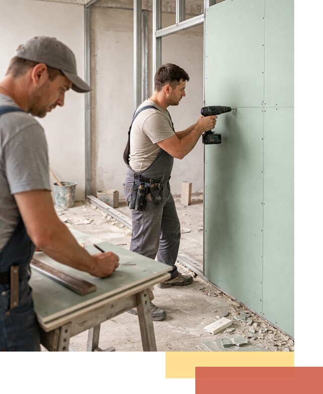 Перегородки из влагостойкого гипсокартона под ключ в Кемерово