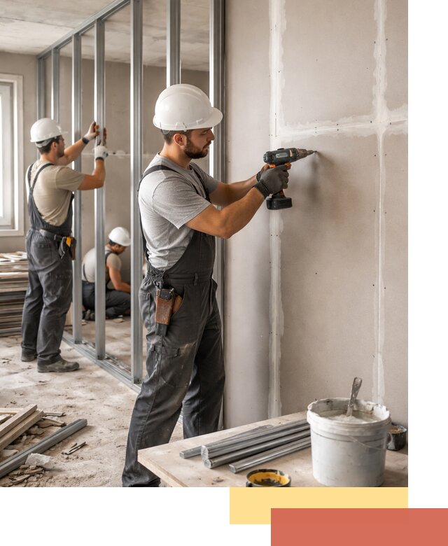 Перегородки из огнестойкого гипсокартона в Кемерово под ключ