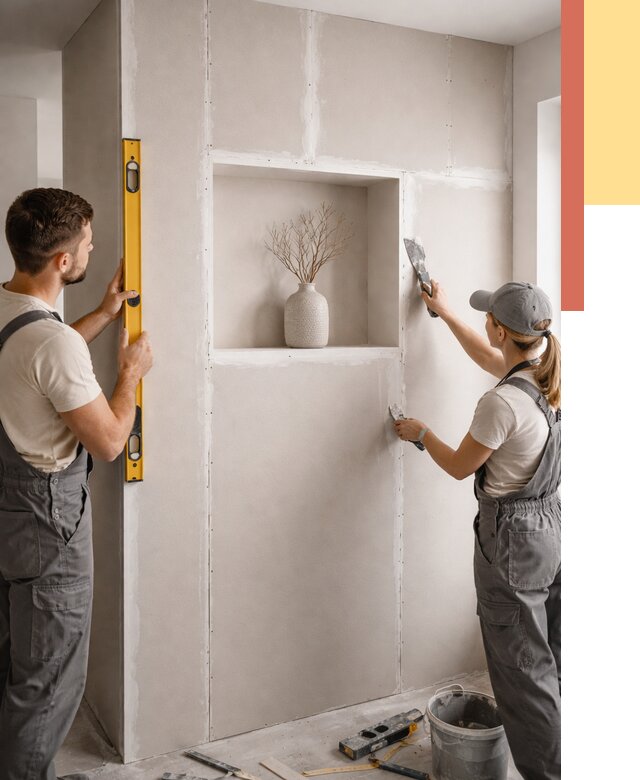 Перегородка из гипсокартона с нишей в Кемерово от 3382 руб. под ключ | ОТДЕЛОЧНИК-Кмр