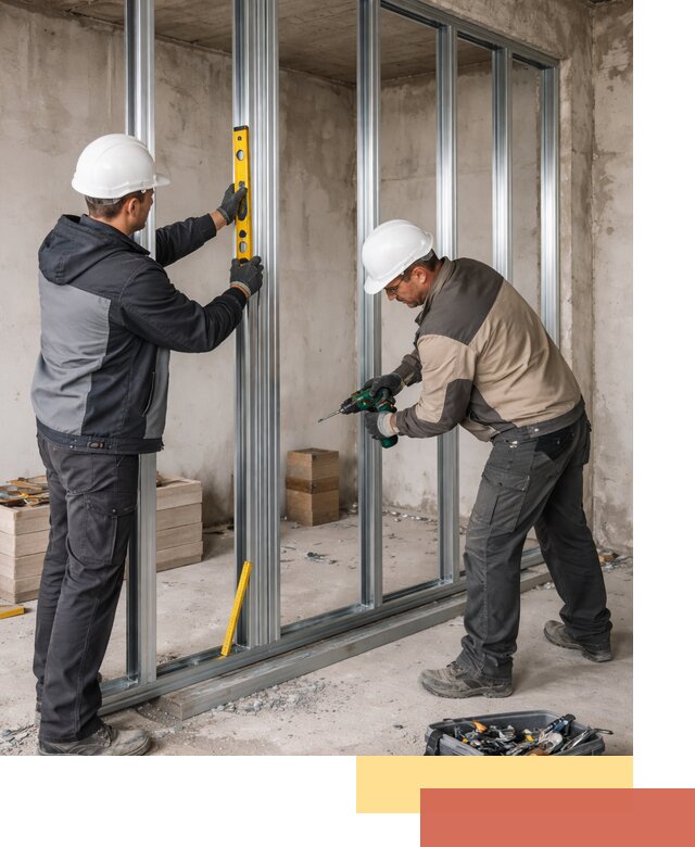 Монтаж каркаса перегородки из профиля в Кемерово