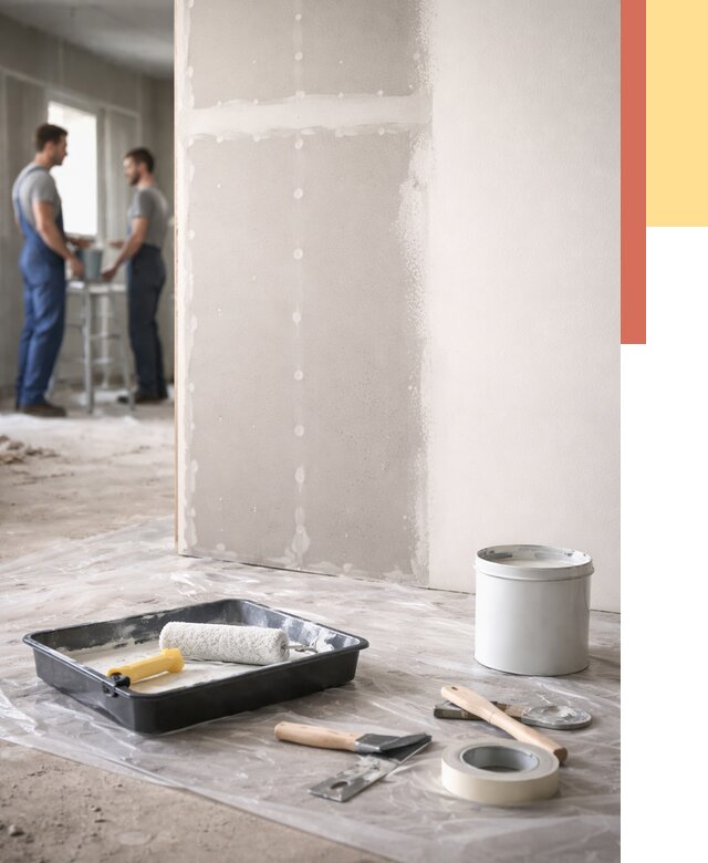 Покраска перегородок из гипсокартона в Кемерово от 4683 руб. под ключ | ОТДЕЛОЧНИК-Кмр