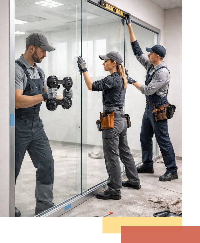 Профессиональный монтаж стеклянных перегородок в Кемерово