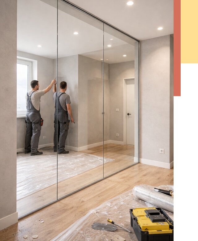 Безрамные стеклянные перегородки в Кемерово — монтаж от 9886 руб. | ОТДЕЛОЧНИК-Кмр