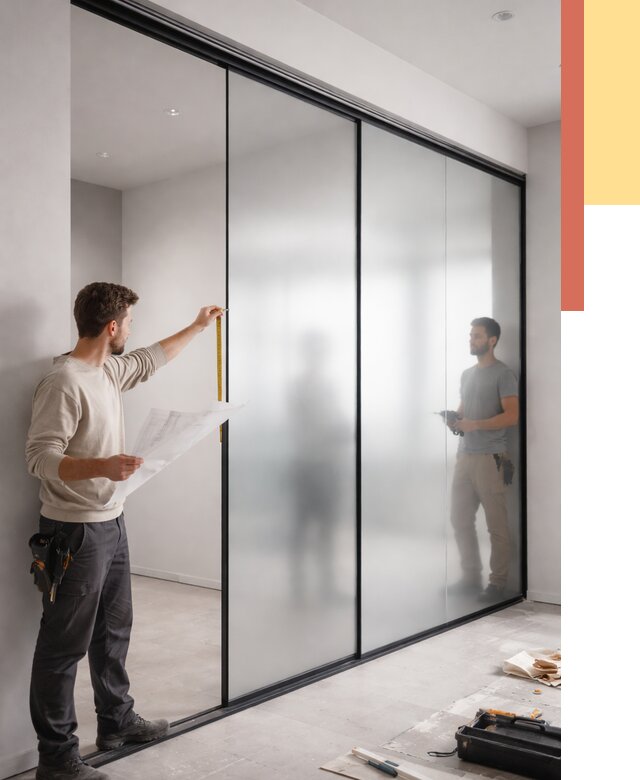 Матовые стеклянные перегородки в Кемерово от 8845 руб. — монтаж и установка | ОТДЕЛОЧНИК-Кмр