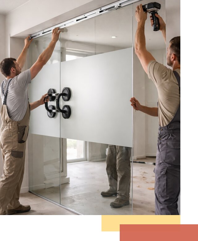 Матовые стеклянные перегородки под ключ в Кемерово