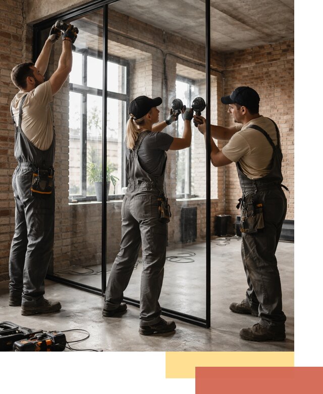 Стеклянные перегородки лофт — изготовление и монтаж в Кемерово