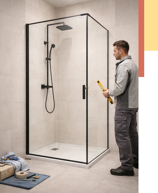 Стеклянные перегородки для душа в Кемерово от 13008 руб. | Монтаж под ключ — ОТДЕЛОЧНИК-Кмр