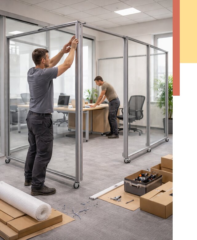 Мобильные офисные перегородки в Кемерово от 13008 руб. — установка под ключ | ОТДЕЛОЧНИК-Кмр